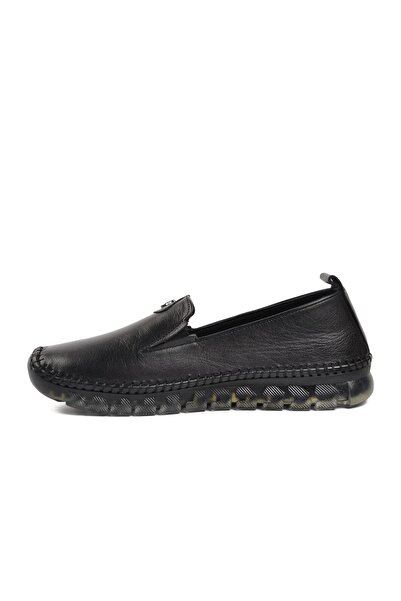 Voyager 9059 Model - Black Genuine Leather Women's Casual Shoes