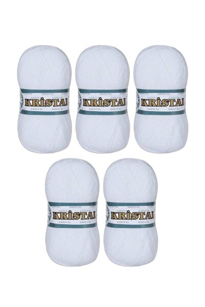 Ören Bayan Λευκό Κρυστάλλινο Σετ Πλεκτό Χειροποίητο 5 τεμαχίων - 000