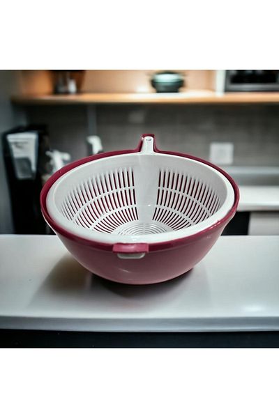 ARALMİNİAVM Basin Pasta Strainer & Straining Cup & Strainer with Strainer