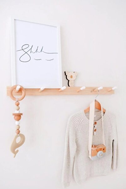 Vegüba Ahşap Dekoratif Askılık Montessori Askılık