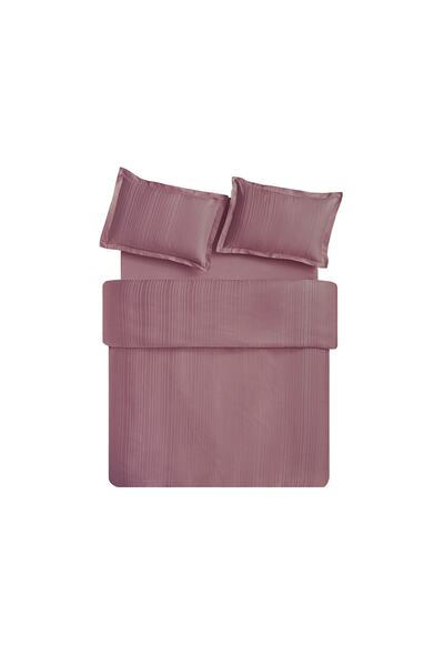 Puffy Melvin King Size Bamboo Satin Duvet Cover Set - Plum