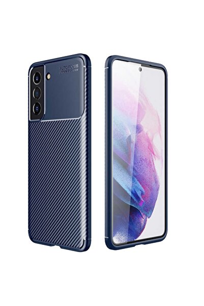 ZM STORE حافظة لهاتف سامسونج جالاكسي S21 Fe بتصميم كربوني رائع وغطاء أسود