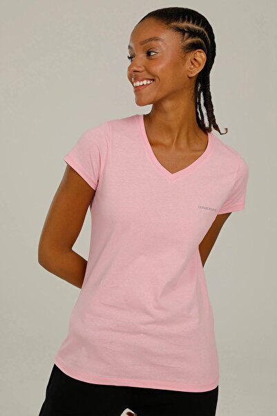 lumberjack V Yaka Regular Fit K.pembe Kadın T-shirt 2sct1323fx