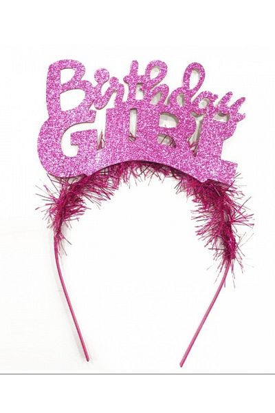 kidspartim Birthday Girl Pink Written Metal Crown