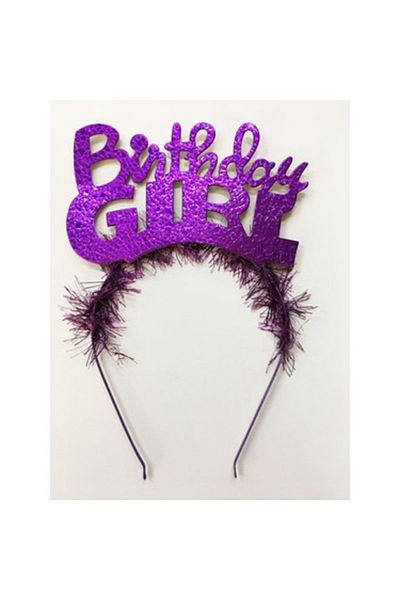 kidspartim Birthday Girl Purple Written Metal Crown