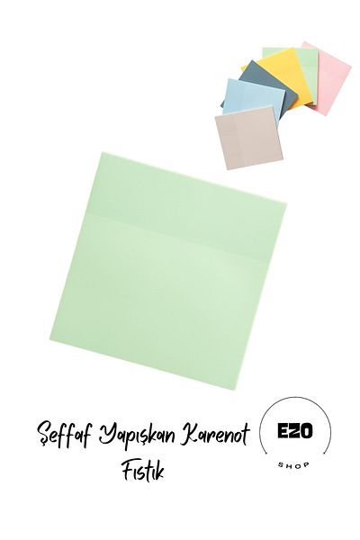 EZOSHOP Transparent Colored Sticky Post It Note Paper Karenot Peanut