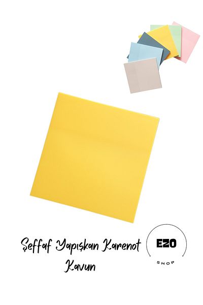 EZOSHOP Transparent Colored Sticky Post It Note Paper Karenot Melon