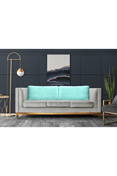 AYPETEKS Mint Yeşili Tay Tüyü Kutu Model Koltuk Sırt Kırlent Kılıfı Kanepe Minderi Büyük Kırlent Kılıfı