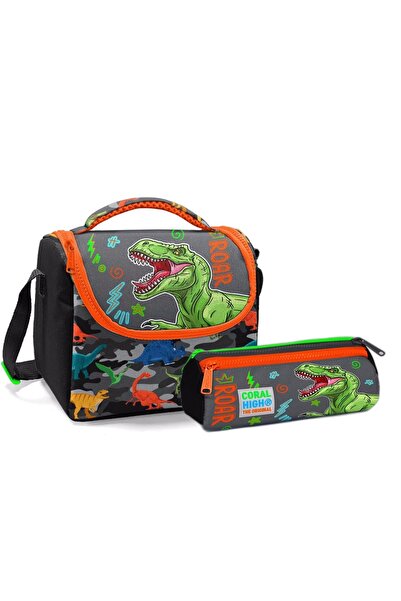 Coral High Geantă termo pentru prânz și creion cu model de dinozauri violet, ...