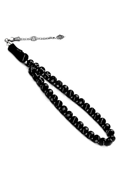 AbbasShop Gümüş Kakma Işlemeli Isim Yazılı Gürcistan Oltu Tesbih