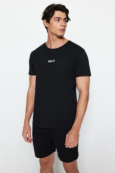 Trendyol Collection Černé pyžamové šortky Regular Fit Pletené šortky TMNSS23PT00038