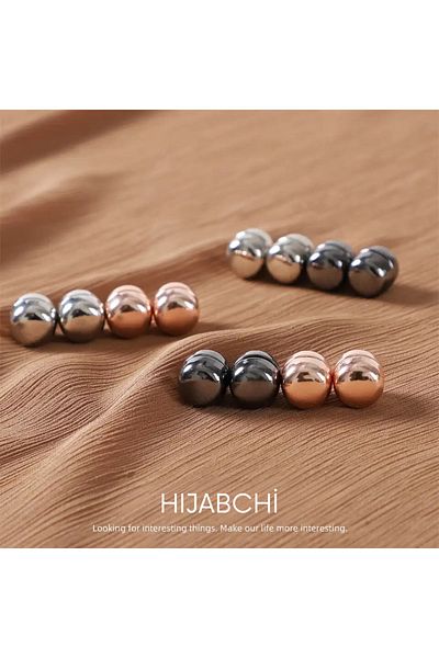 hijabchi 12 ζεύγη κασκόλ Μαγνήτης σάλι Μαγνήτης μεταλλικό επιμεταλλωμένο Scarf Magnet Hijab Pins Brooch Καρφίτσα Hijab Magnet