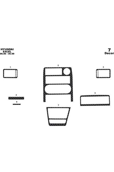 meriç cockpit design ميريتش ®   هيونداي اكسل توربيدو امامي مطلي كربون 7 قطع 1...