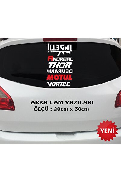 Fresh A Normal Tüfk - Oto Araba Sticker Arka Cam Yazıları Çoklu Set Model Kar...