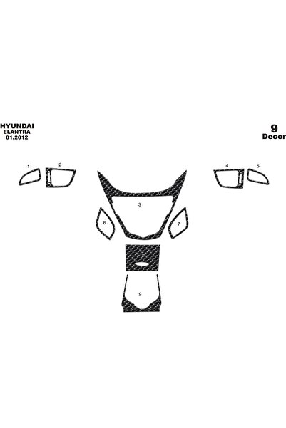 meriç cockpit design قطع غيار ميريك® هيونداي إلنترا الأمامية من الكربون 9 قطع...