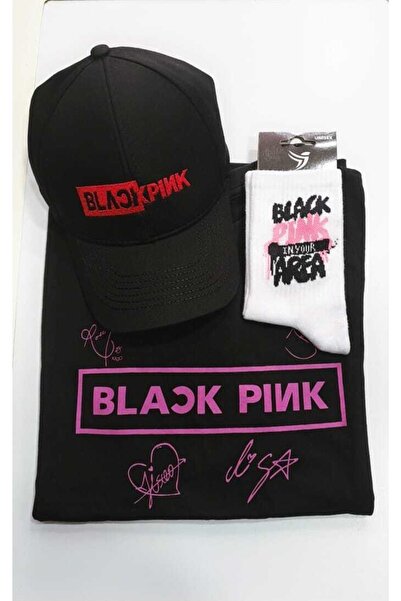 GC GÖKHAN CLUB Μπλουζάκι Blackpink Blackpink Καπέλο Κάλτσες 3 τεμαχίων