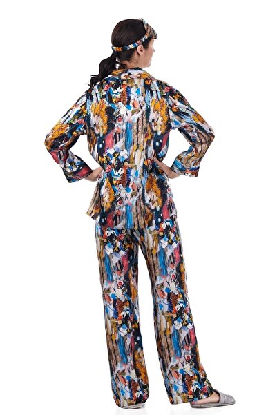Nomads Felt Silk Shirt Trousers-Pajamas Set| Abstract Pattern 7| Nomads Felt