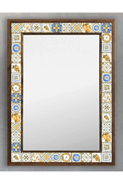 Oscar Stone Decor Masif Çerçeveli Mozaik Taş (mermer) Ayna 53x73 Cm (seramik ...