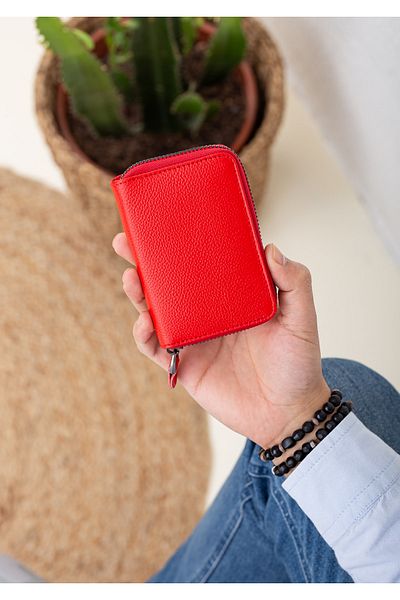 Niki Leather Arahi Vintage Leather Zippered Unisex Card Holder Wallet
