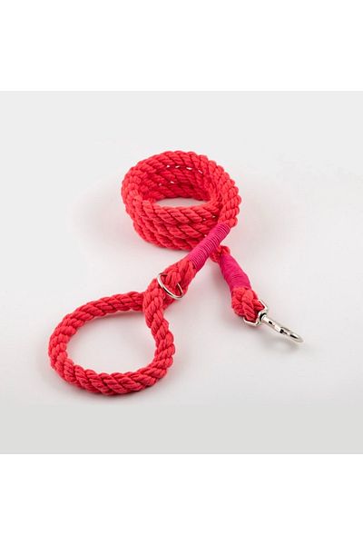 Lusi Doog Pink Dog Walking Leash Dog Walking Strap Natural Cotton Rope Rope