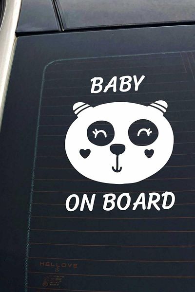 AVMmarketim Baby On Board Are a Baby Cute White Auto Sticker Autocolant pentru geam cu figuri de animale