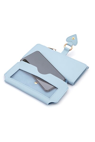 Womancraft Γυναικείο πορτοφόλι Baby Blue Pinterest Μοντέλο αξεσουάρ Γυναικείο πορτοφόλι με θήκη για κάρτα τηλεφώνου