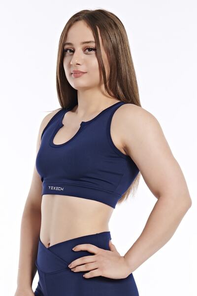 YEXECH Women's Collar Detailed Supported Sports Bra