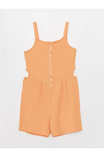 LC Waikiki Kinder Jumpsuit mit eckigem Kragen und Trägern für Mädchen