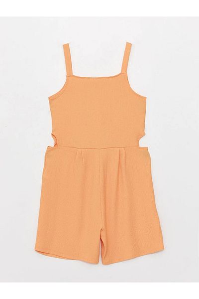 LC Waikiki Kinder Jumpsuit mit eckigem Kragen und Trägern für Mädchen
