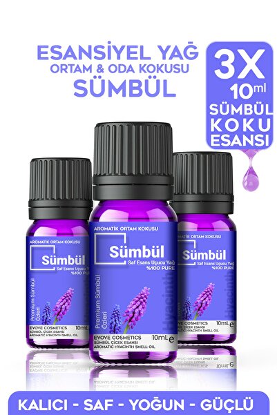 Evove Cosmetics Sümbül Esansiyel Yağ Oda Kokusu 3 Adet 10ml Set Aromatik Buha...