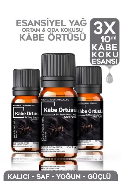 Evove Cosmetics Esansiyel Yağ Kabe Örtüsü Oda Kokusu 3 Adet 10ml Set Aromatik...