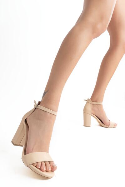 PASSAGE SHOES 6022 Γυναικεία παπούτσια με μονό λουράκι μπεζ δέρμα