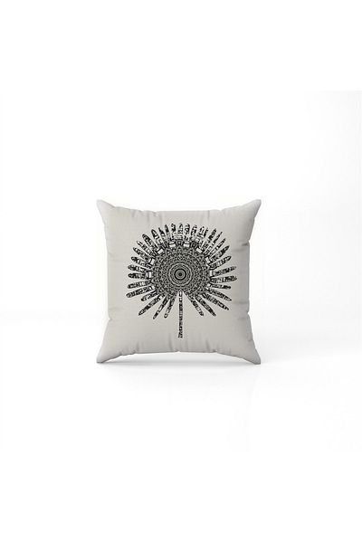 NT Handmade Μοτίβο σε κρεμ δάπεδο τυπωμένο 42x42cm Βαμβακερή υφασμένη μαξιλαροθήκη μαξιλαριού