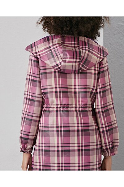 MODAMETRE Γυναικείο αδιάβροχο μπουφάν αδιάβροχο με κουκούλα με κορδόνι μέσης Fusya