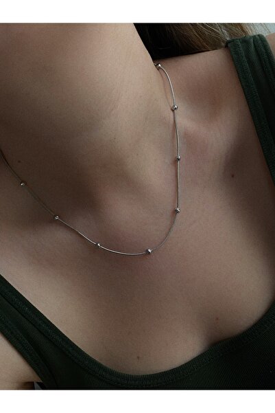 Owentis قلادة كاليفورنيا بسلسلة كعب فضي من الفولاذ - لا تشويه -