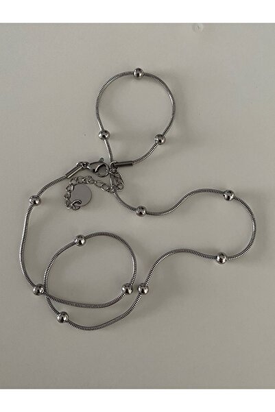 Owentis قلادة كاليفورنيا بسلسلة كعب فضي من الفولاذ - لا تشويه -