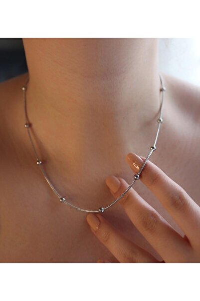 Owentis قلادة كاليفورنيا بسلسلة كعب فضي من الفولاذ - لا تشويه -