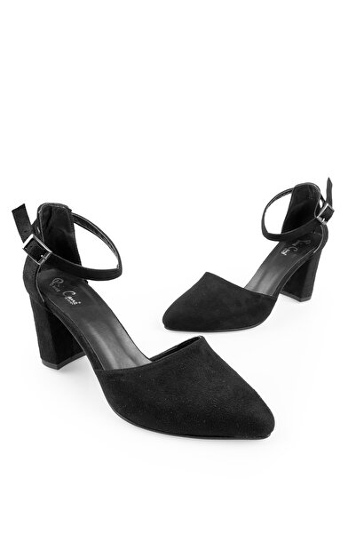 PASSAGE SHOES 6129 Black Suede Heeled Women's Shoes