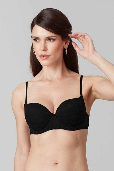 Pierre Cardin Γυναικείο μαύρο 6221 Lyon Underwire Double Push Up Extra padded Lace Σουτιέν με λουράκι
