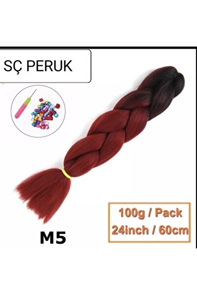 SÇ PERUK No..m.5...100 gr Omreli Afrika Örgüsü 60 Cm