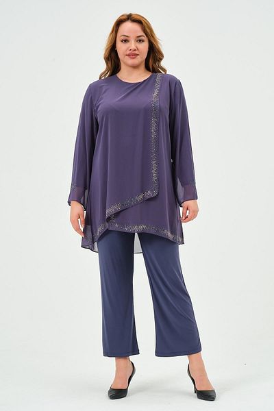 GLR&GYM Algın Women's Hijab Pants Evening Dress Chiffon Tunic Suit