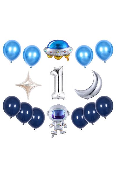DÜVENCİ TİCARET Çıtıpitıstore Space Themed Birthday Balloon Set