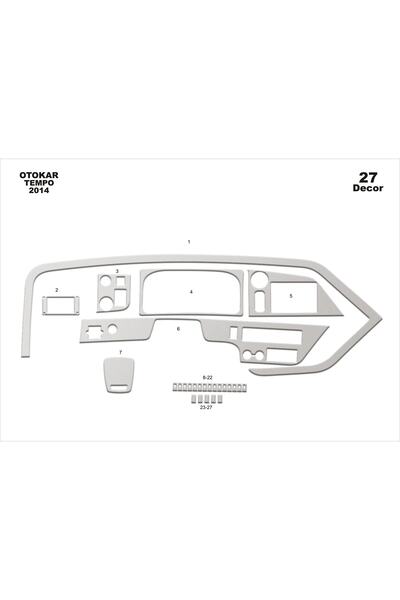 meriç cockpit design ميريتش ®   أوتوكار تيمبو تنجيد أمامي ألمنيوم 27 قطعة 2014-›