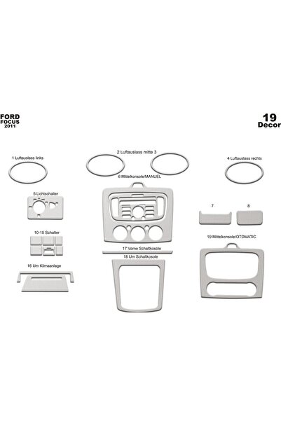 meriç cockpit design ميريتش ®   فورد فوكس تراكيد امامي (م.كليم) الومنيوم 19 ص...