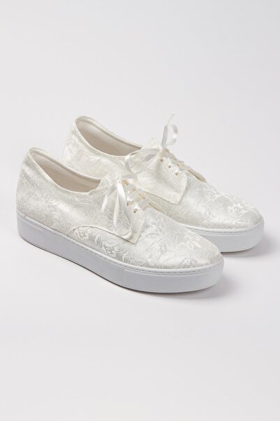 DARUGA حذاء رياضي ذو نعل منخفض وبسيط لفساتين الزفاف والسهرة