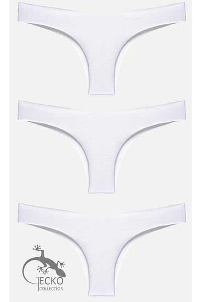 GECKO COLLECTION Γυναικεία εσώρουχα Gecko Laser Cut Brazilian Thong 3 τεμαχίων