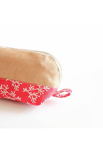wolo - Oval-Leaf Patterned 100% Cotton Mini Bag (Pencil Holder / Wallet / Makeup Bag)