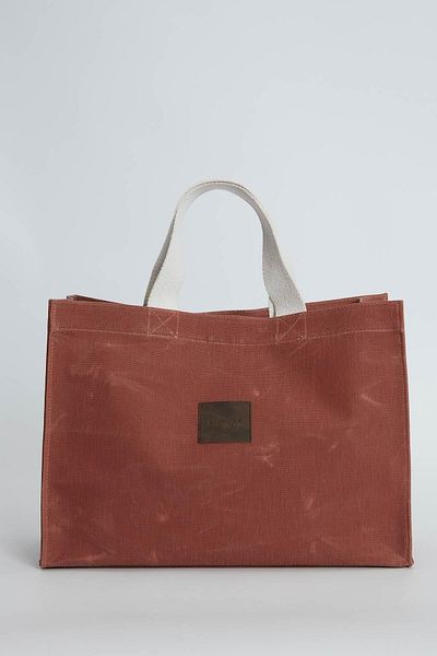 Manuka Große Canvas-Tasche mit Wascheffekt in Orange