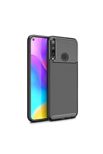 ZM STORE Huawei P40 Lite E Kılıf Karbon Tasarımlı Harika Kesim Negro Kapak