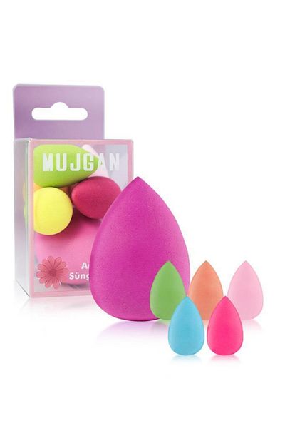 MUJGAN 5 Mini + 1 Medium Size Makeup Sponge Set Pink Color